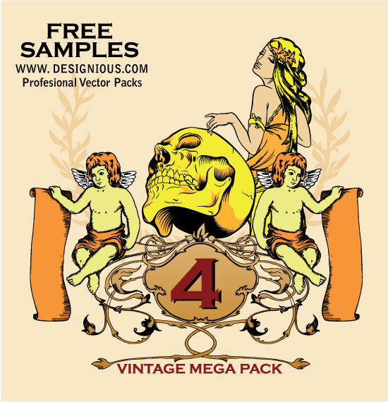 Mega vector pack 4 samples designiouscom samples Vintage Mega Pack 4 vector samples