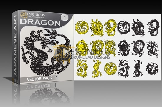 dragon  Japanese Art Vectors