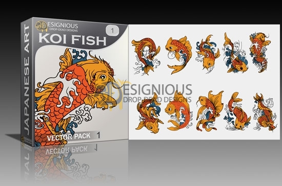 koi fish  Japanese Art Vectors