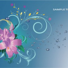 Blue background floral illustration