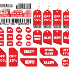 vector set of shopping tags and stickers