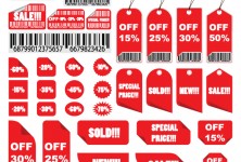 vector set of shopping tags and stickers