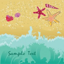beach and starfish summer illustration