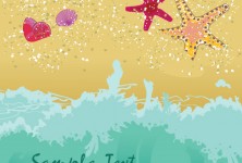 beach and starfish summer illustration