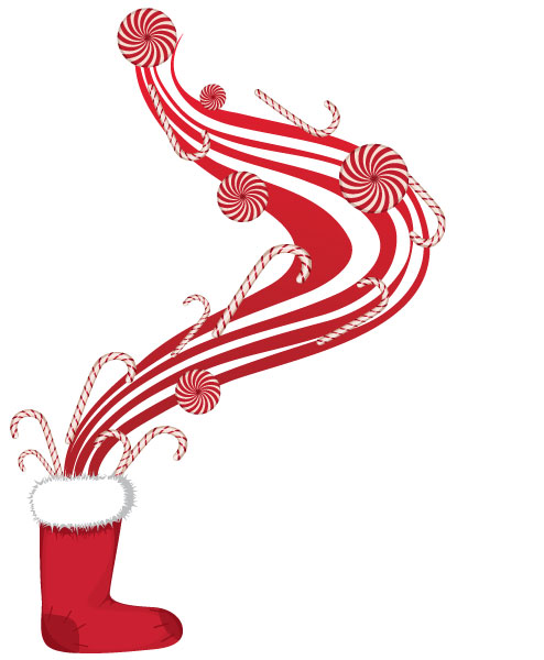 0236 christmas socks and candycranes Free vector illustrations