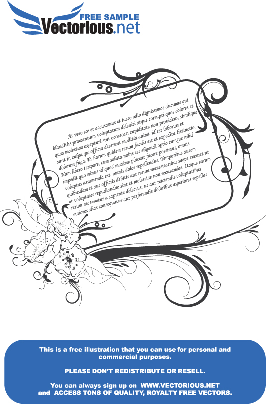 vector free floral frame Free vector illustrations