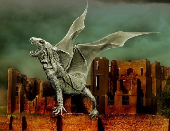 How to create a dragon on a burning castle
