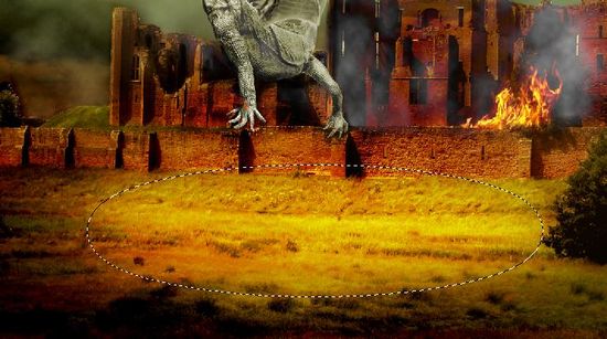  How to create a dragon on a burning castle