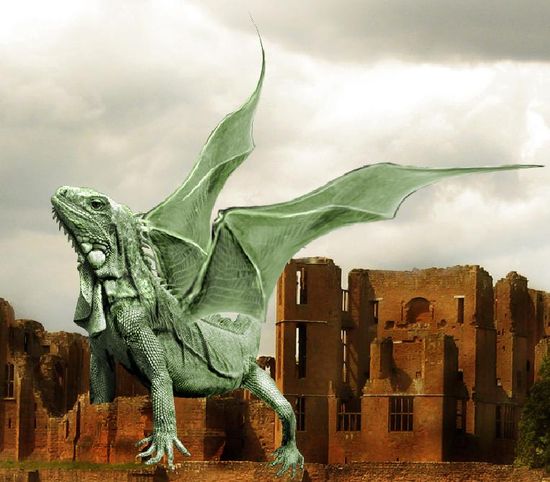  How to create a dragon on a burning castle