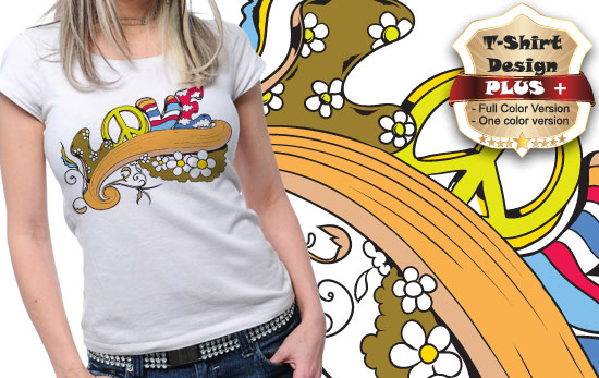 tshirt design hippie plus28 Web&soft vector packs and t shirt designs collection 3