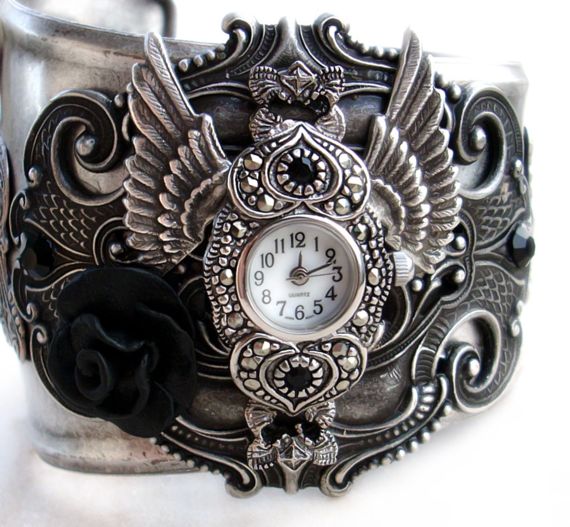 Steampunk   Gothic Cuff Watch by Aranwen1 Steampunk   An inspiration from clockworks