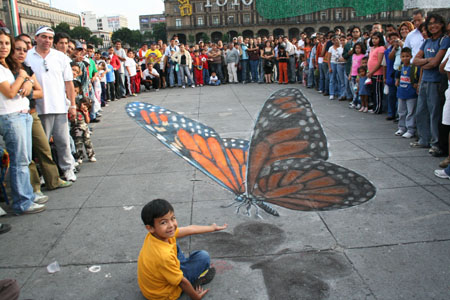 butterflygd1  Amazing anamorphic illusions   Creative Art