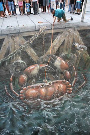crab1  Amazing anamorphic illusions   Creative Art