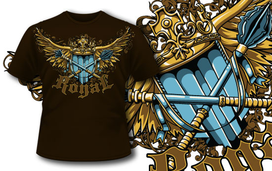 designious t shirt 230 New vector packs: crests, floral and wings+t shirt designs