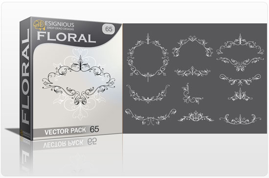 floral 65 New vector packs: crests, floral and wings+t shirt designs