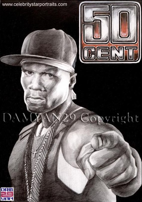 50Cent big 32 Masterful Portraits of Celebrities
