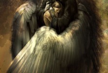 angel embracing female nude