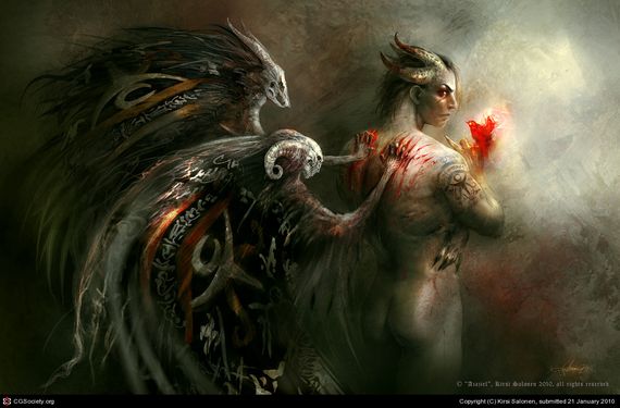 humanoid demon scratched on the back by wights Kirsi Salonen