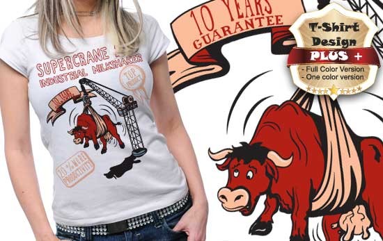 cow vector plus tshirt design 63 New vectors: Torn paper scrolls, Vintage Mega Pack 9 and 11 Plus Tees Designs