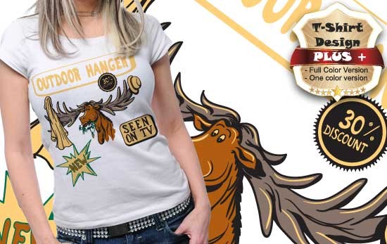 deer vector plus tshirt design 58 New vectors: Torn paper scrolls, Vintage Mega Pack 9 and 11 Plus Tees Designs