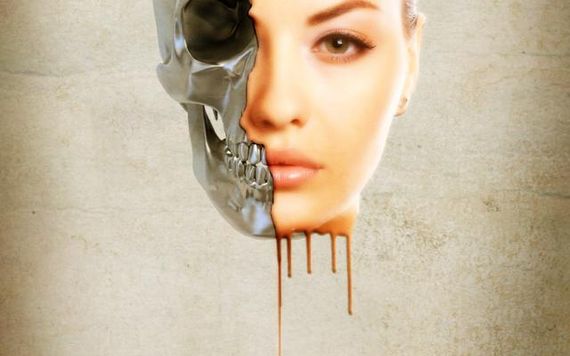 girl with metal skull and dripping skin Photoshop Tutorials Roundup   March, 2010