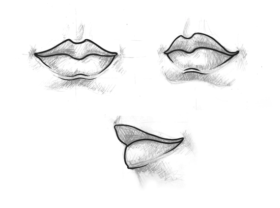 line art lips