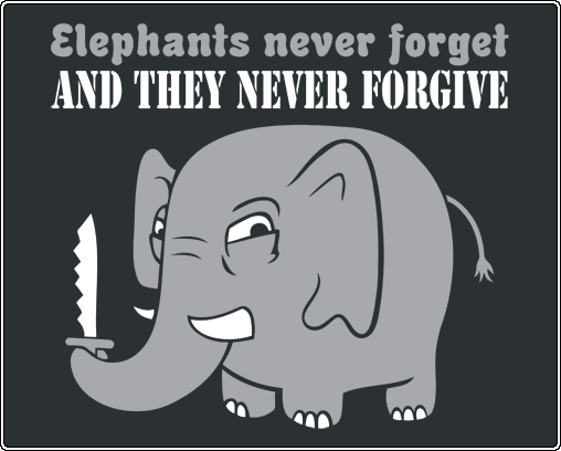 ElephantsNeverForgive Fullpic 1 Designers Break: Extremely hilarious T shirt designs