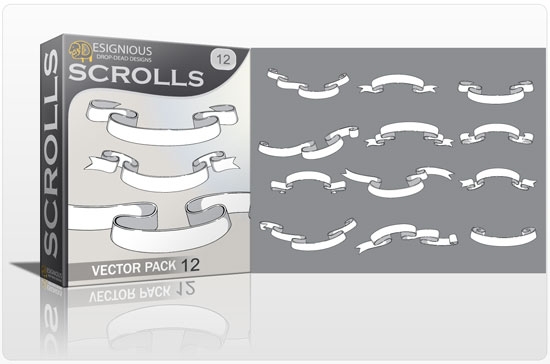 scrolls 12 Fresh Vector Packs: Harpies, Retro Girls, Dogs, Ravens, Wild Animals and Scrolls