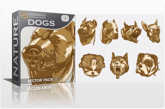 vector dogs Fresh Vector Packs: Harpies, Retro Girls, Dogs, Ravens, Wild Animals and Scrolls