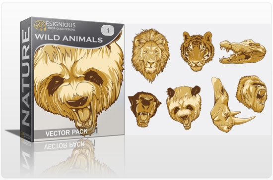 wild animals Fresh Vector Packs: Harpies, Retro Girls, Dogs, Ravens, Wild Animals and Scrolls