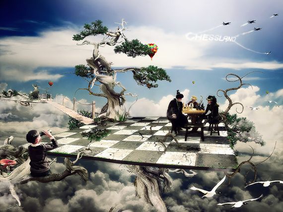 chess table in sky Chessland by j d yao Artist of the week Joel Dayao