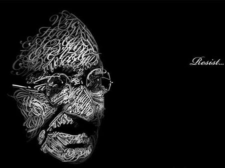 gandhi 50 Stunning Typographic Portraits