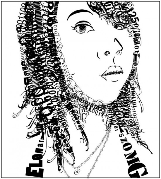 new12jpg 550x611 50 Stunning Typographic Portraits