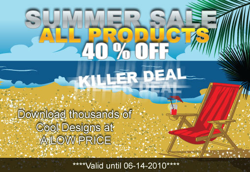 summer vector sale summer 3 Vectors summer sale with a 40% discount
