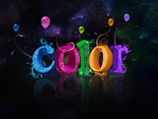 colorful 3d text Photoshop Tutorials Roundup: July 2010