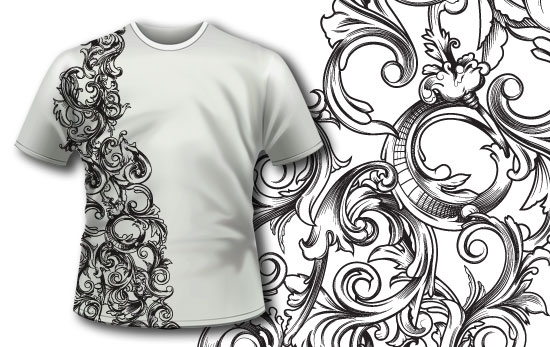 Baroque Floral T-shirt Design Baroque Floral T-shirt Design