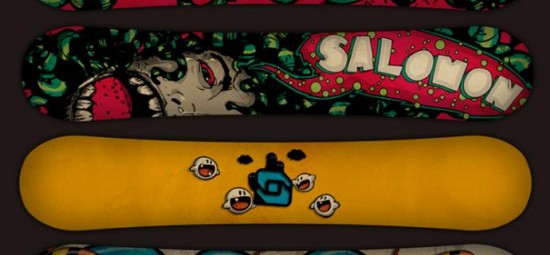 Salomon Snowboard by nielq 550x255 Design on Wheels   100+ Seriously Awesome Skateboard Prints