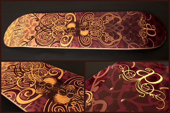 ap skateboard1 Design on Wheels   100+ Seriously Awesome Skateboard Prints