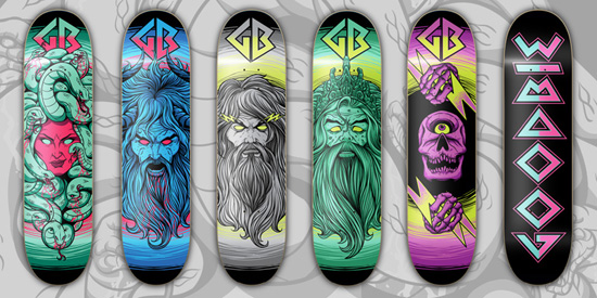 goodie mythology Design on Wheels   100+ Seriously Awesome Skateboard Prints