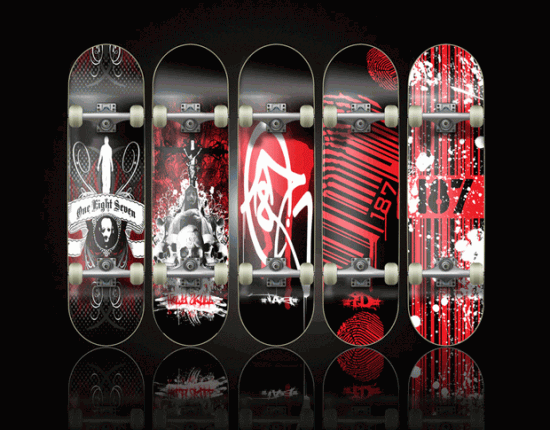 the 187 skateboard series by wes0187 550x430 Design on Wheels   100+ Seriously Awesome Skateboard Prints