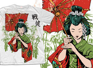 Japanese Geisha Vector T Shirt Template 30 Most Beautiful Free and Premium Japanese Vector Illustrations