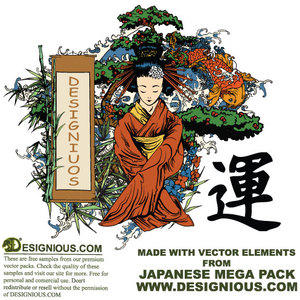 japanese free vector illustration with geisha 30 Most Beautiful Free and Premium Japanese Vector Illustrations