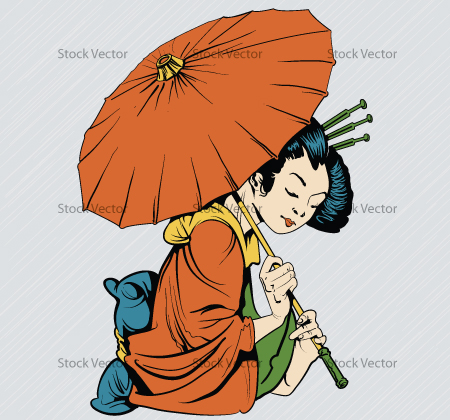 vector geisha 30 Most Beautiful Free and Premium Japanese Vector Illustrations