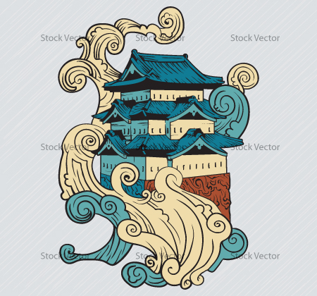 vector temple 30 Most Beautiful Free and Premium Japanese Vector Illustrations