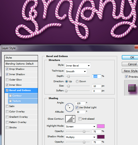 28,4 designioustimes candy cane tipo tutorial Como criar Doce Tipografia Cane com Photoshop e Illustrator