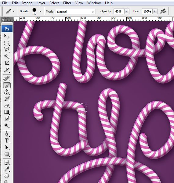 29 designioustimes candy cane tipo tutorial Como criar Doce Tipografia Cane com Photoshop e Illustrator