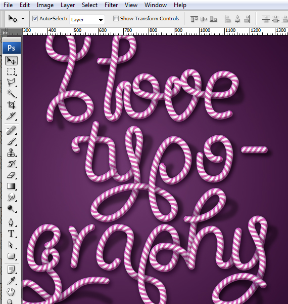 30 designioustimes candy cane tipo tutorial Como criar Doce Tipografia Cane com Photoshop e Illustrator