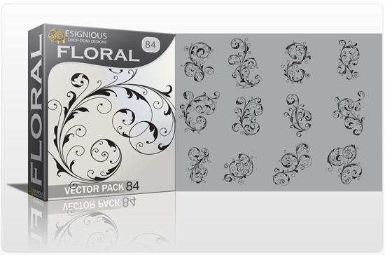 floral 84 preview 1 Beautiful New Floral Vector Packs and T shirt Designs from Designious.com