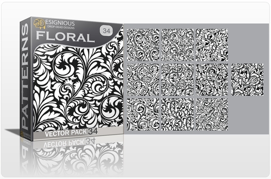 designious seamless patterns vector pack 34 preview 1  New Pattern Vector Packs + 50% Discount on All Products from Designious.com 