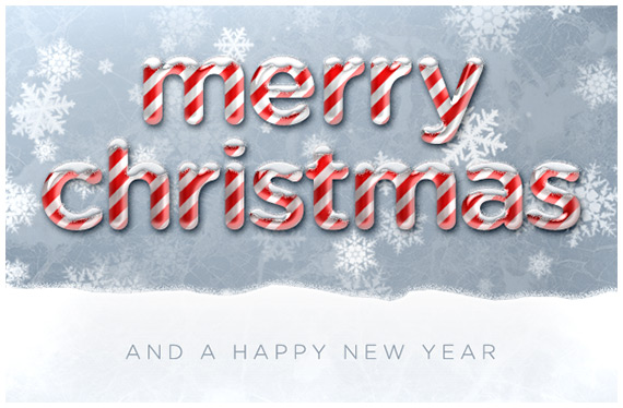 snow covered candy cane text effect photoshop tutorial Photoshop Tutorials Roundup   November 2010